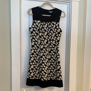 Elegant Leifnotes Black and Cream Polka Dot Dress